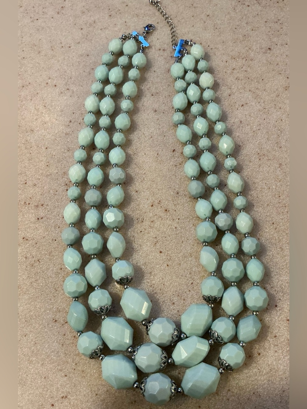 Multistrand Mint Beaded Statement Necklace - Unbranded